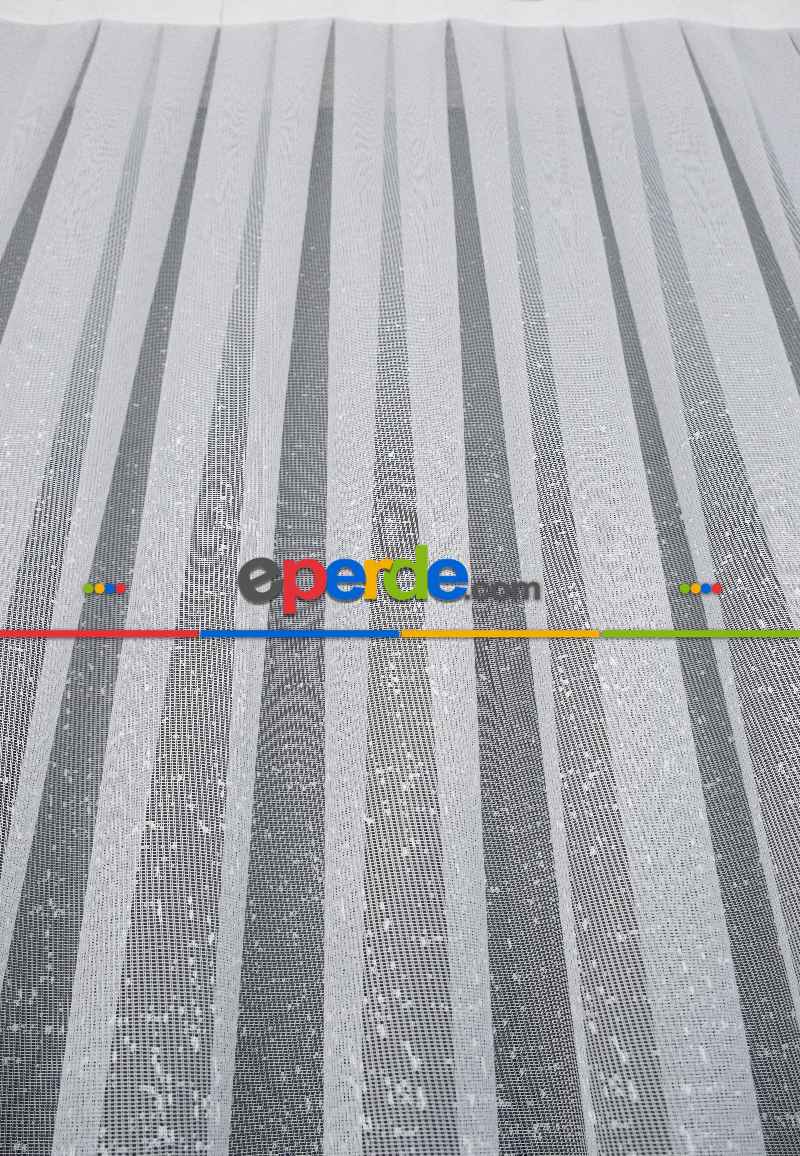 Gri Modern Degrade Geçişli Dantel Tül - Yüksek Kalite - Mavimsi Gri Damascus -