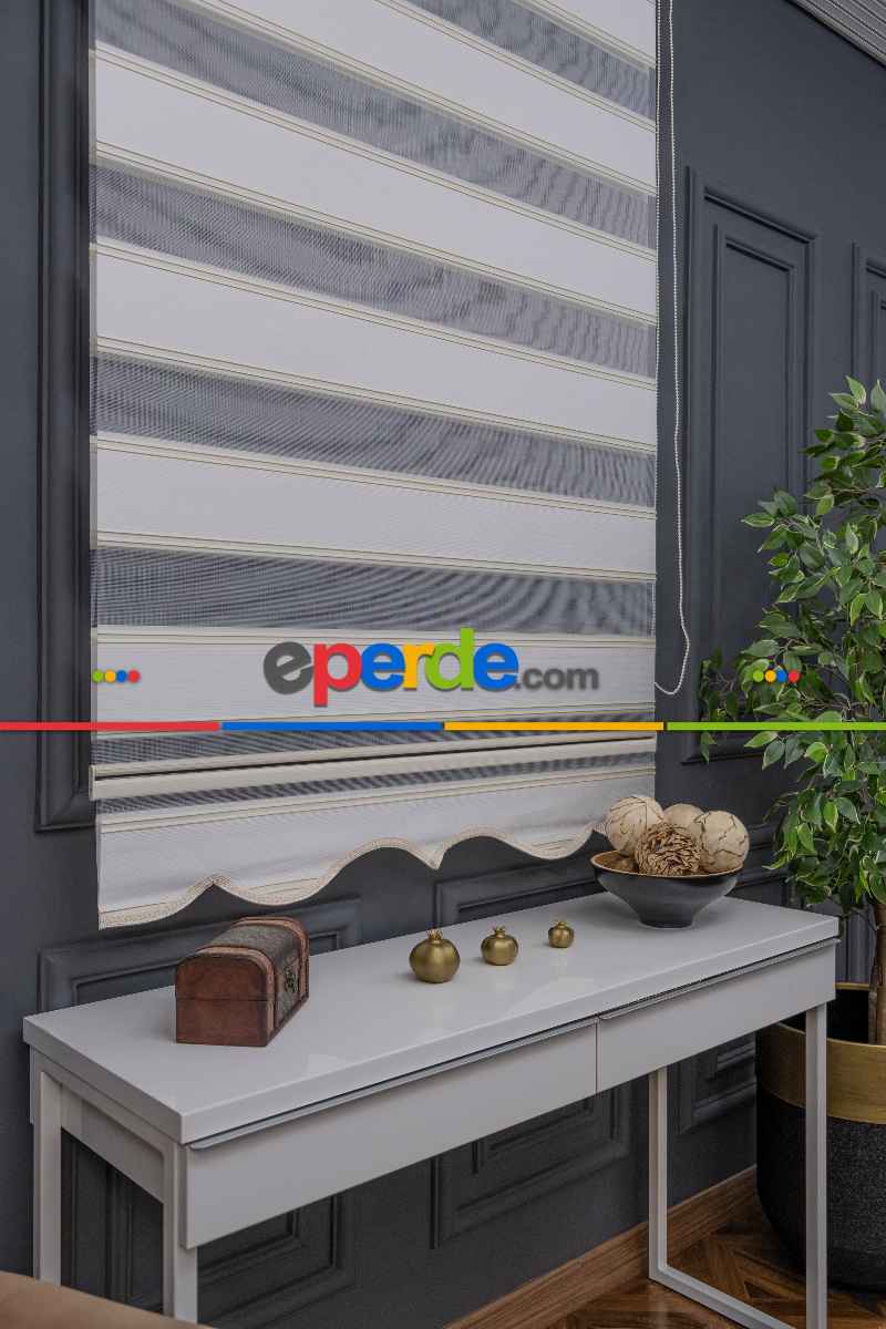 Oturma Odası - Zebra Perde - Yarım Plise - Geniş Palet Zebra Perde
