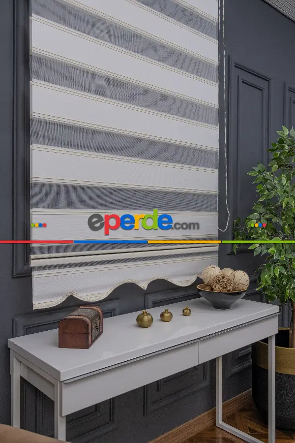 Mutfak- Zebra Perde - Yarım Plise - Geniş Palet Zebra Perde