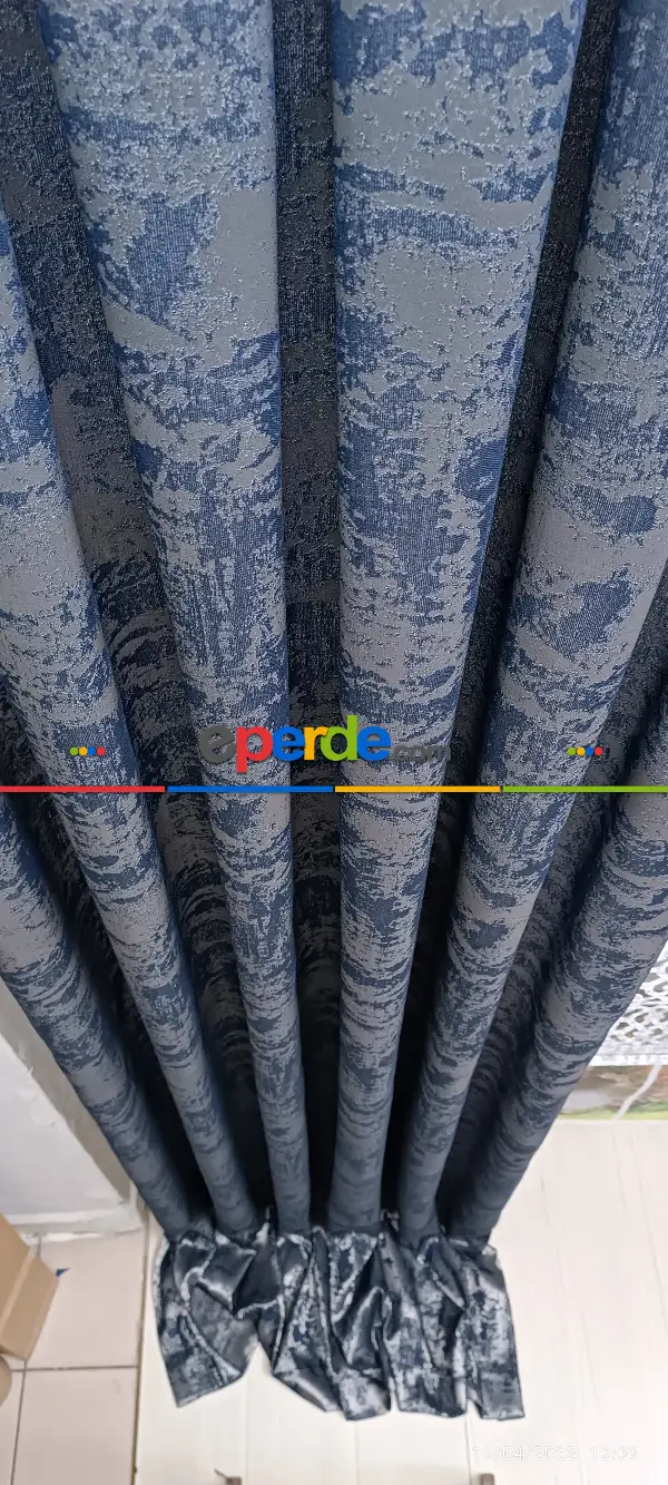 Yatak Odası - 2023 Elit Modern Desenli Fosforlu İplik Dokuma Fon Perde - 3