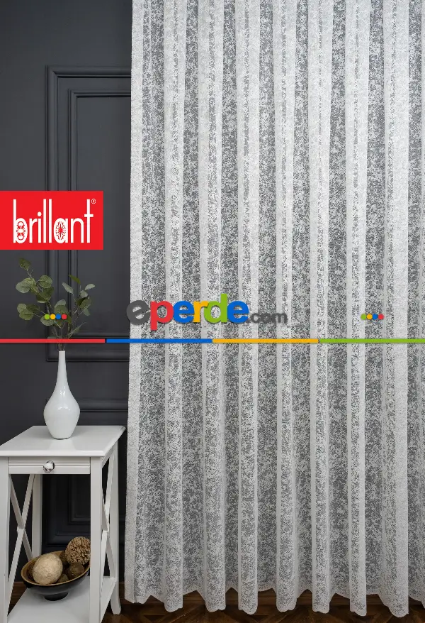 Yatak Odası - Brillant Örme Karlı Tasarım Model Tül