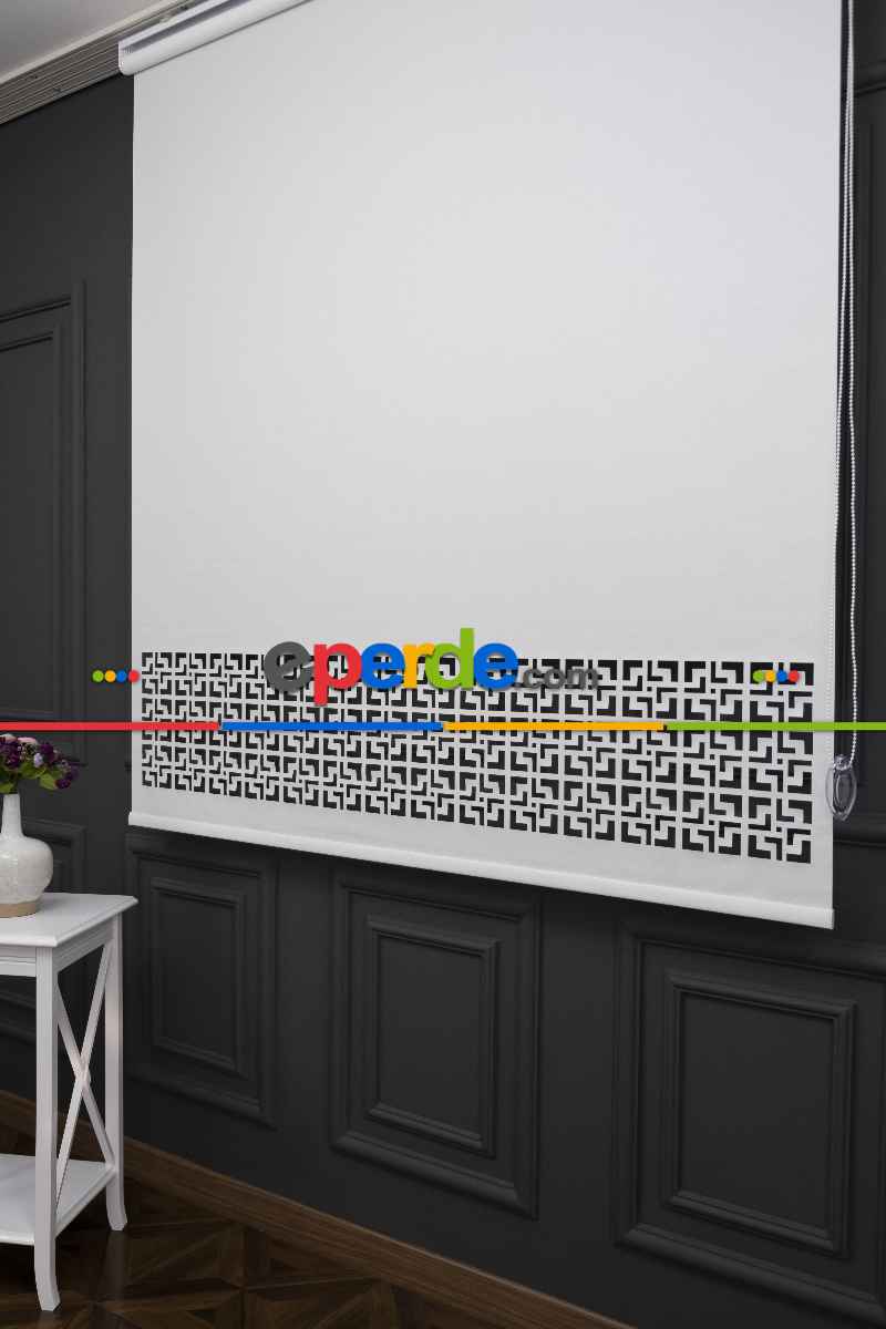 Ekru Renk Lazer Kesim Mat Stor Perde (ister Düz - İster Lazer Kesimli Satın Alın)