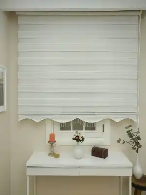 Zebra Perde - Micro Pilise - Simli Renk Geçişli Zebra Perde- Altın Simli-ekru