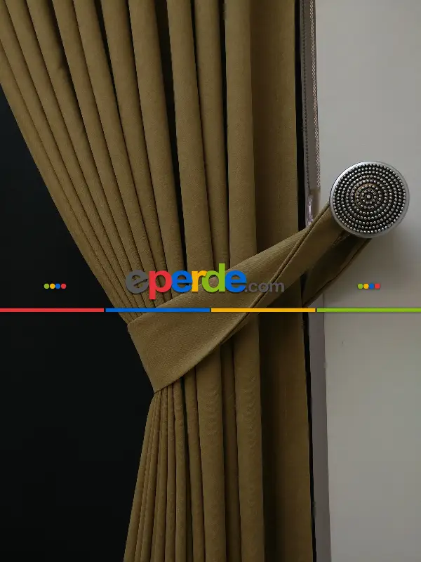 Düz Renk Dökümlü Fon Perde (150)- Haki