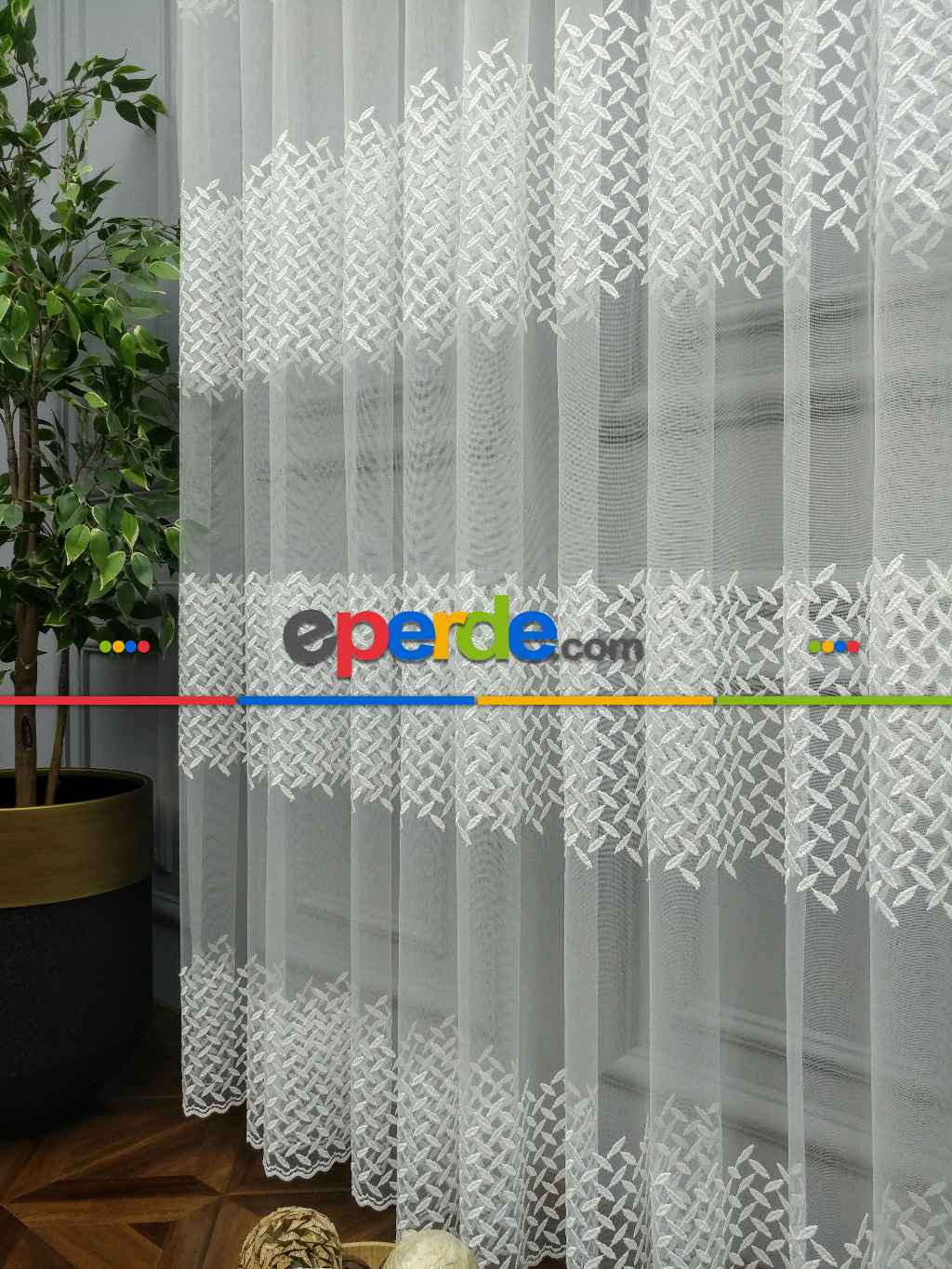 Brode Tül Perde 2022 Konak Özel Seri 905- Ekru