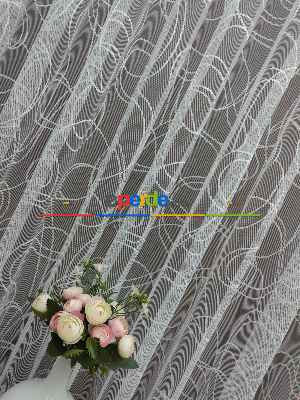 Hazır Ölçülü Spor Desen Fransız Dantel Örme Tül Perde