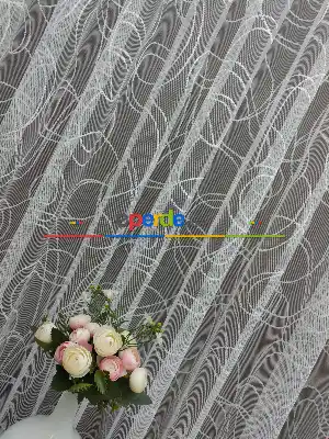 Hazır Ölçülü Spor Desen Fransız Dantel Örme Tül Perde