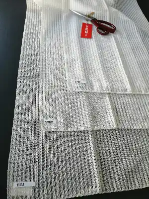 Balık Sırtı Dokuma Kurşunlu Tül - 3 Renk ( Ekru-krem-bej)