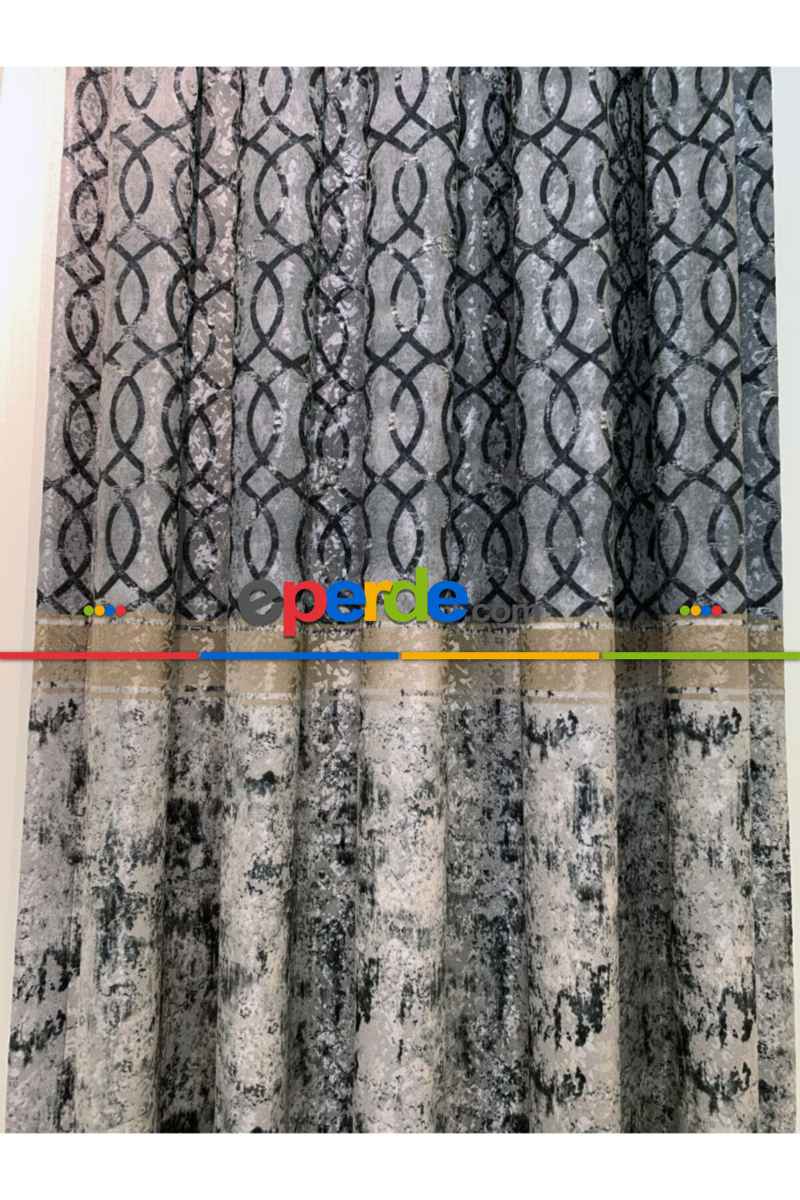 Brillant Fon Perde Fon Perde Yeni Moda Model Gri Füme Antrasit Renk Tasarım Yan Perde