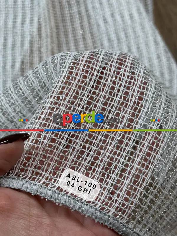 Oturma Odası - Simli Özel İplik Doğal Doku Düz Tül Perde - Özel Dokuma Ağır Gramajlı Premium