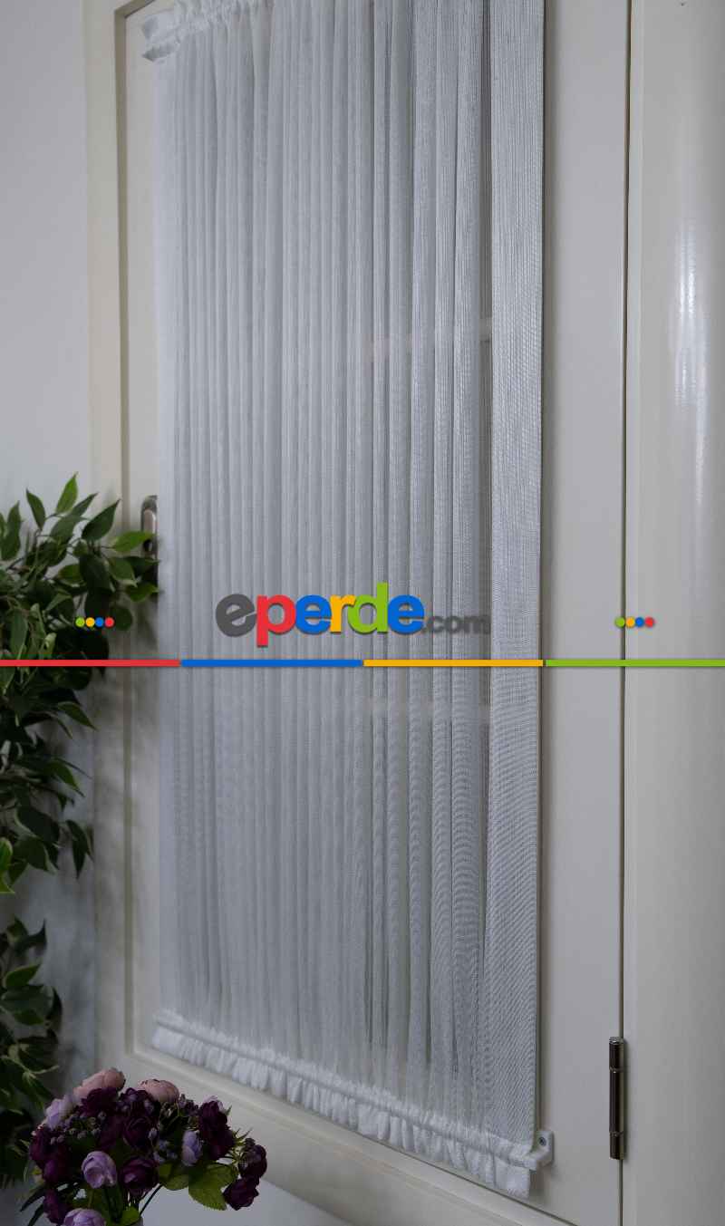 Briz Perde - Ekru Kar Tül Ütü İstemeyen Fantazi Tül