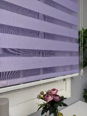 Perle Home Düz Zebra Perde Mor