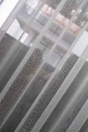 Hazır Ölçü Çizgili Düz Tül Perde - Sedef Simli Tül - Ütü İstemez - Kurşunlu Tül