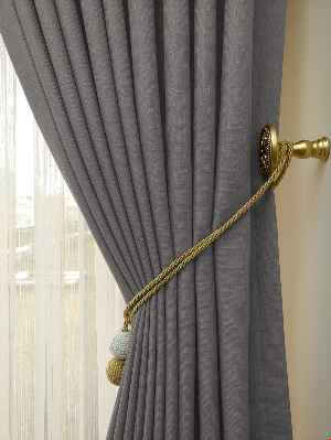 Keten Bej Renk Düz Fon Perde- Bej