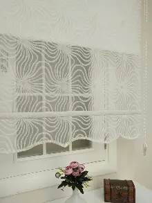 Yakma Tül Stor - Çiftli Sistem Desenli Perde (burn Out)- Ekru