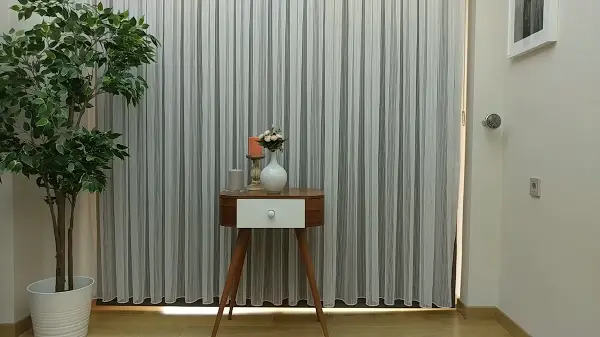 Boyuna Zincir Tül Perde- Ekru - Kurşunlu Tül