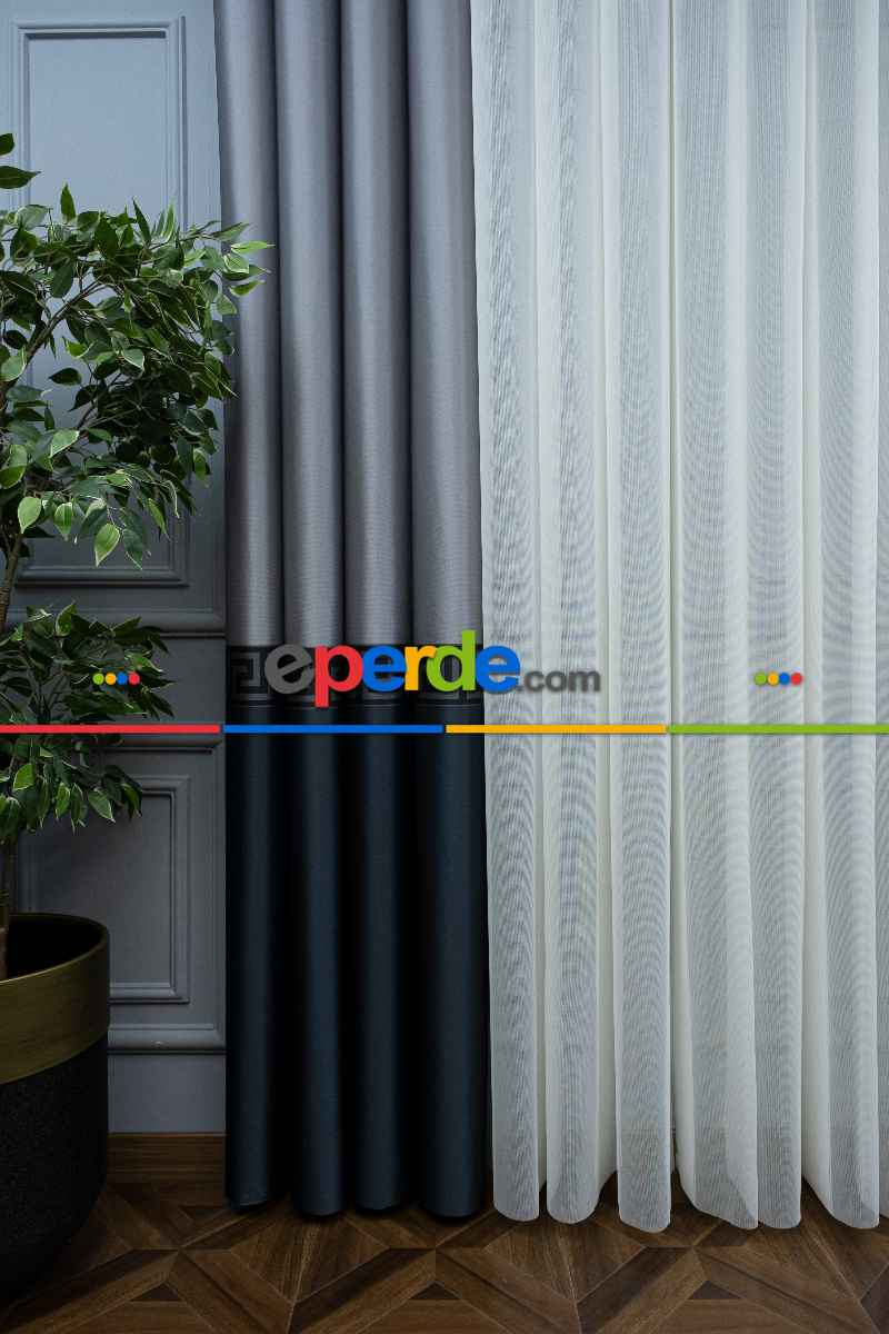 Lens Akıllı Dikey Tül Perde Versace-42- Çok Renkli 2