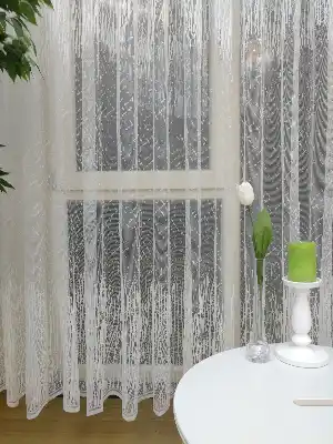 Salon Yatak Odası Fransız Dantel 2021 Tül Perde- Ekru