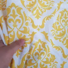 Salon Etnik Desenli Fon Perde K415-1 Kumaşı Kalındır Duck Bezi Değildir- Sarı