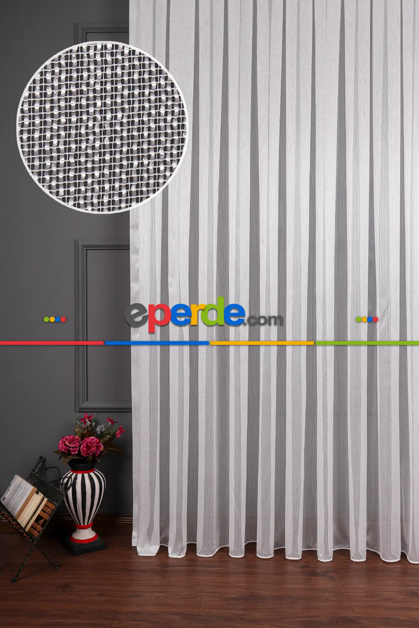 İnci Çizgili Armür Tül Perde Akdz 1038