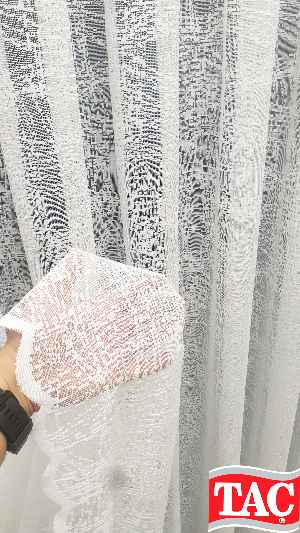 Taç Hasır Yeni Moda Tasarım Desen Beyaz Renk Tül Perde