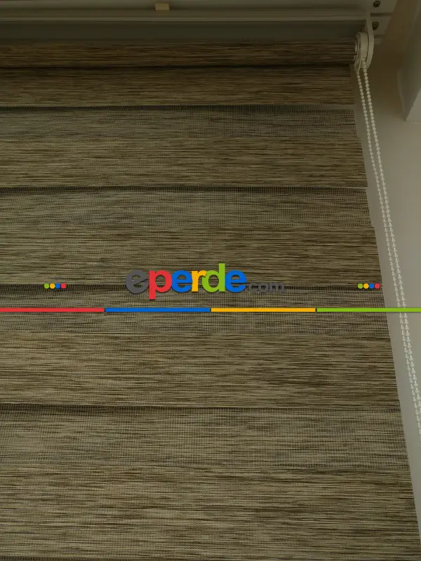 Zebra Perde - Bambu Düz Zebra Perde - Kahve Açık