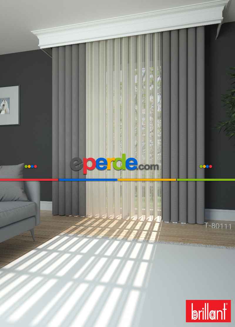 Brillant Akıllı Tül Perde Bronz Gri Renkli Tül Dikey Zebra Perde Düz 1. Kalite