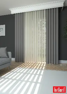 Brillant Akıllı Tül Perde Bronz Gri Renkli Tül Dikey Zebra Perde Düz 1. Kalite