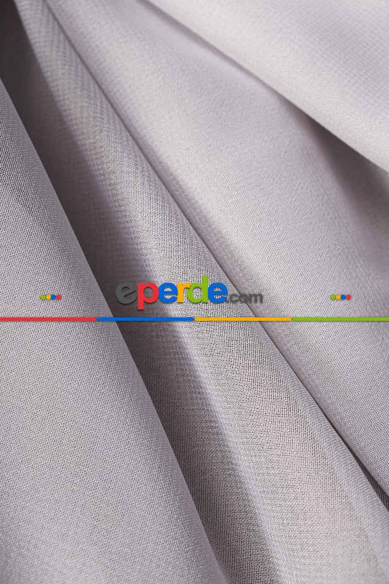 Salon Tül Modelleri - Krep Gri Düz Tül Perde