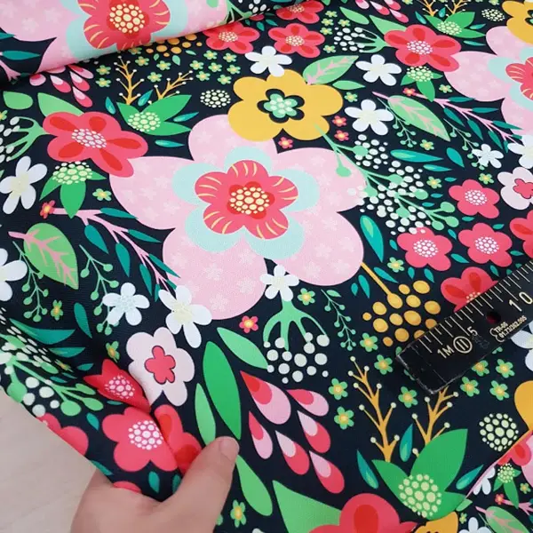 Çiçek Desenli Fon Perde Evm298 - Kumaşı Kalındır Duck Bezi Değildir.- Siyah-Kırmızı-Pembe-Siyah Kırmızı-Çok Renkli