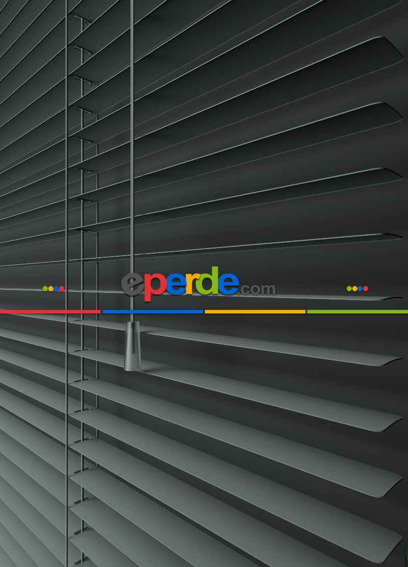 Mutfak - 1. Kalite Gri-füme - Alüminyum Jaluzi Perde - 25mm Kalınlığında