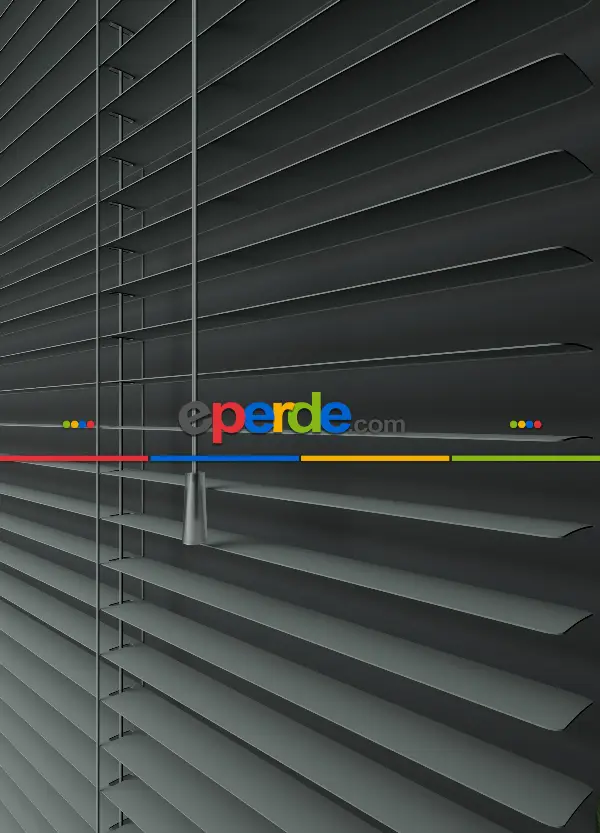 Mutfak - 1. Kalite Gri-füme - Alüminyum Jaluzi Perde - 25mm Kalınlığında