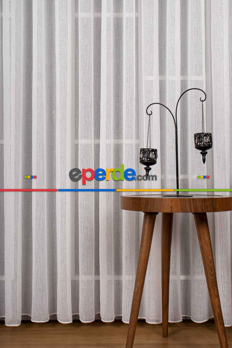 Salon Tül - Kum Düz Tül Perde