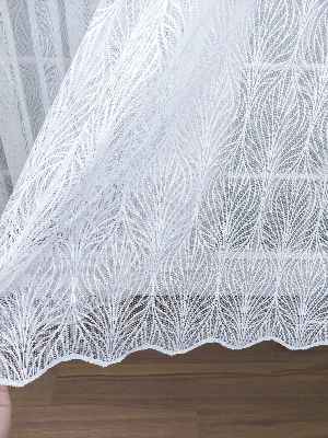 Örme Desenli Tül Perde 100% Orjinal Ürün- Ekru