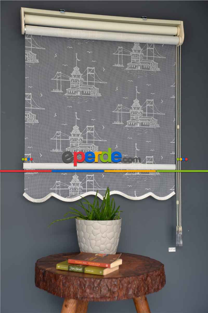 Halim Perdesan Dacuz-212 Beyaz Renk Etekli Veya Eteksiz Çift Mekanizmalı Tül Stor Perde