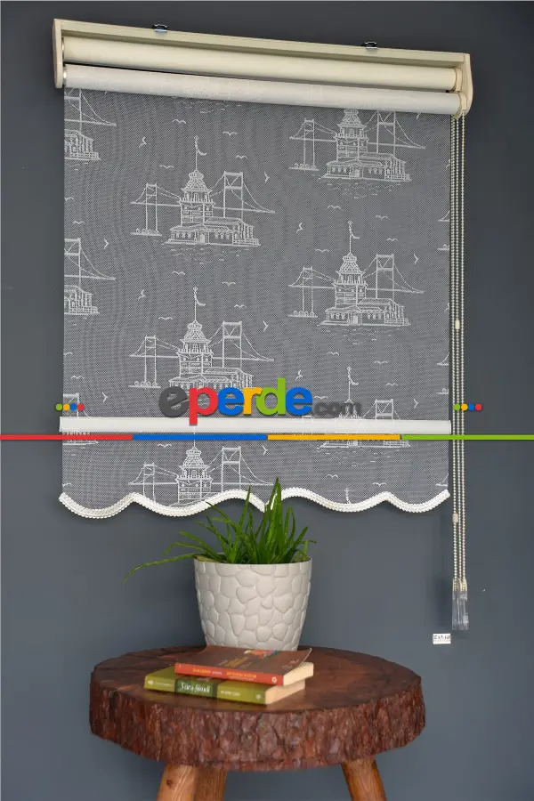 Halim Perdesan Dacuz-212 Beyaz Renk Etekli Veya Eteksiz Çift Mekanizmalı Tül Stor Perde