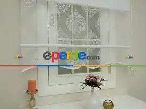 Örme Tül Stor Perde- Ekru