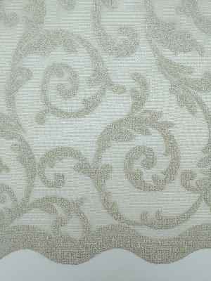 Tül Perde Ve Kruvaze Perde Şal Desenli ( Kdk Tül - Daha Kalın)- Bej