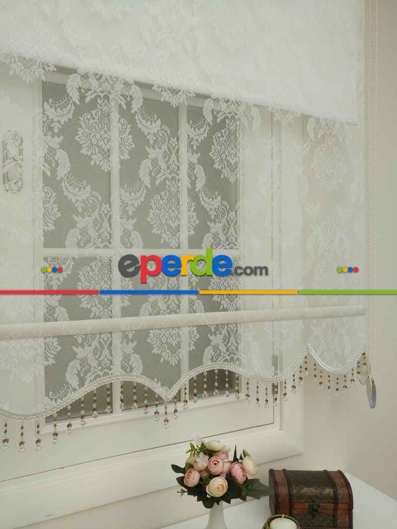 Yeni Sezon!! Çiftli Sistem Tül Ve Stor Perde- Ekru