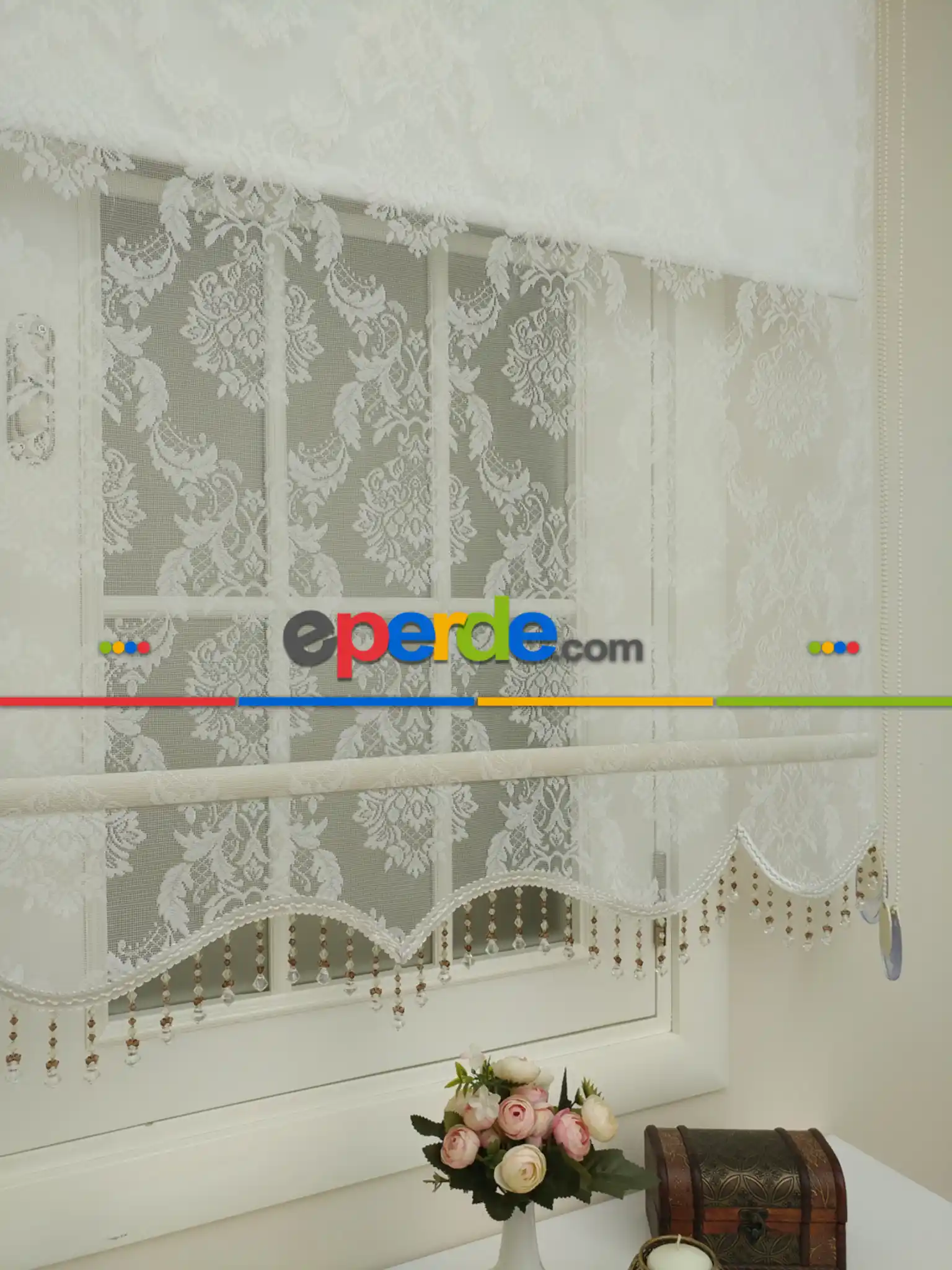 Yatak Odası - Yeni Sezon!! Çiftli Sistem Tül Ve Stor Perde- Ekru