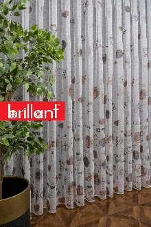 Mutfak Perdesi Kahve Fincan Desenli Tasarım Desen Model Kafe Tül Perdesi - Kurşunlu Tül