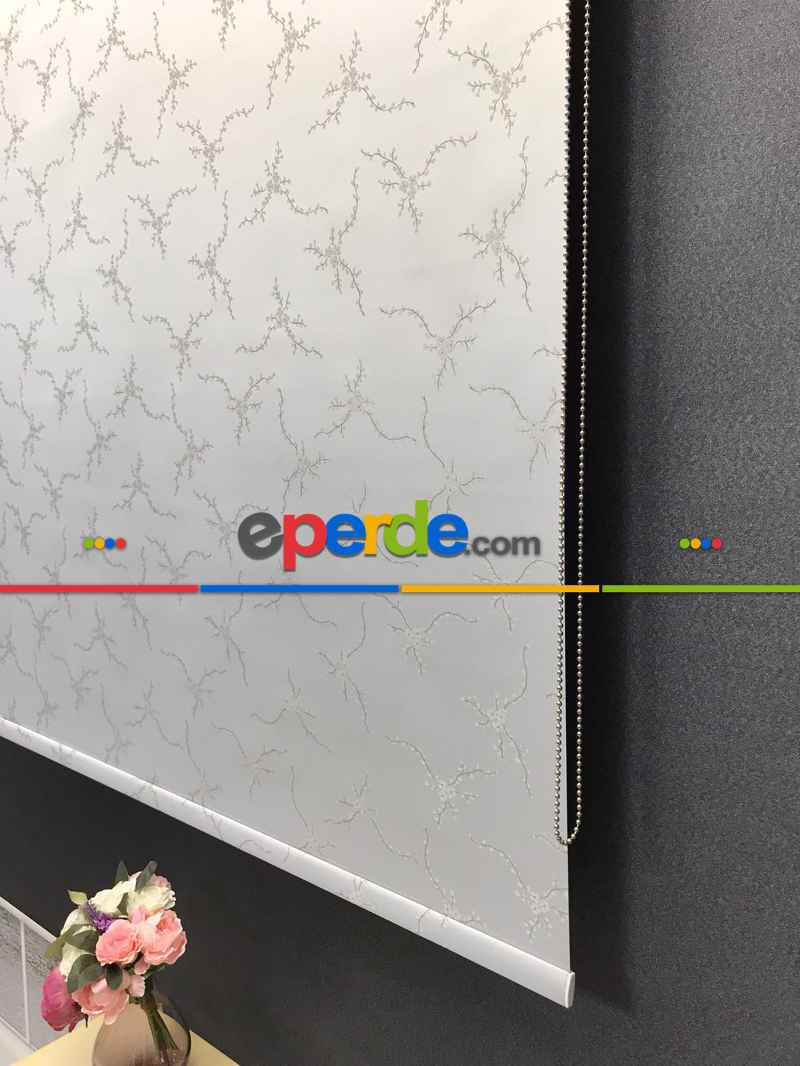 Yatak Odası - Gri Desenli Blackout Stor Perde- Gri-füme-antrasit