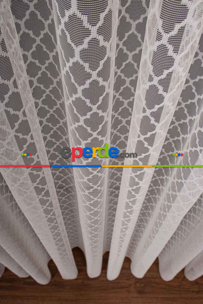 Geometrik Desen Örme Tül Perde 1133