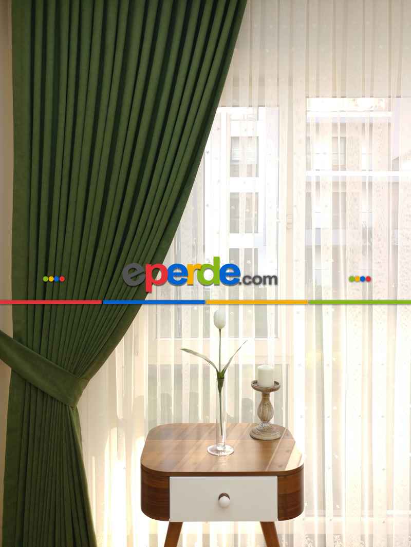 Çimen Yeşil Düz Fon Perde ( Dökümlü Fon )- Yeşil