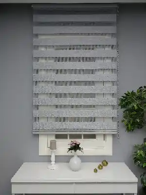 Gri Perle Home Düz Zebra Perde