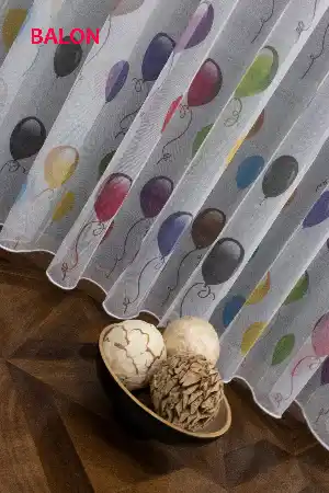 Çocuk Odası - Balon Desenli Modern Tül Perde - Elit Ürün