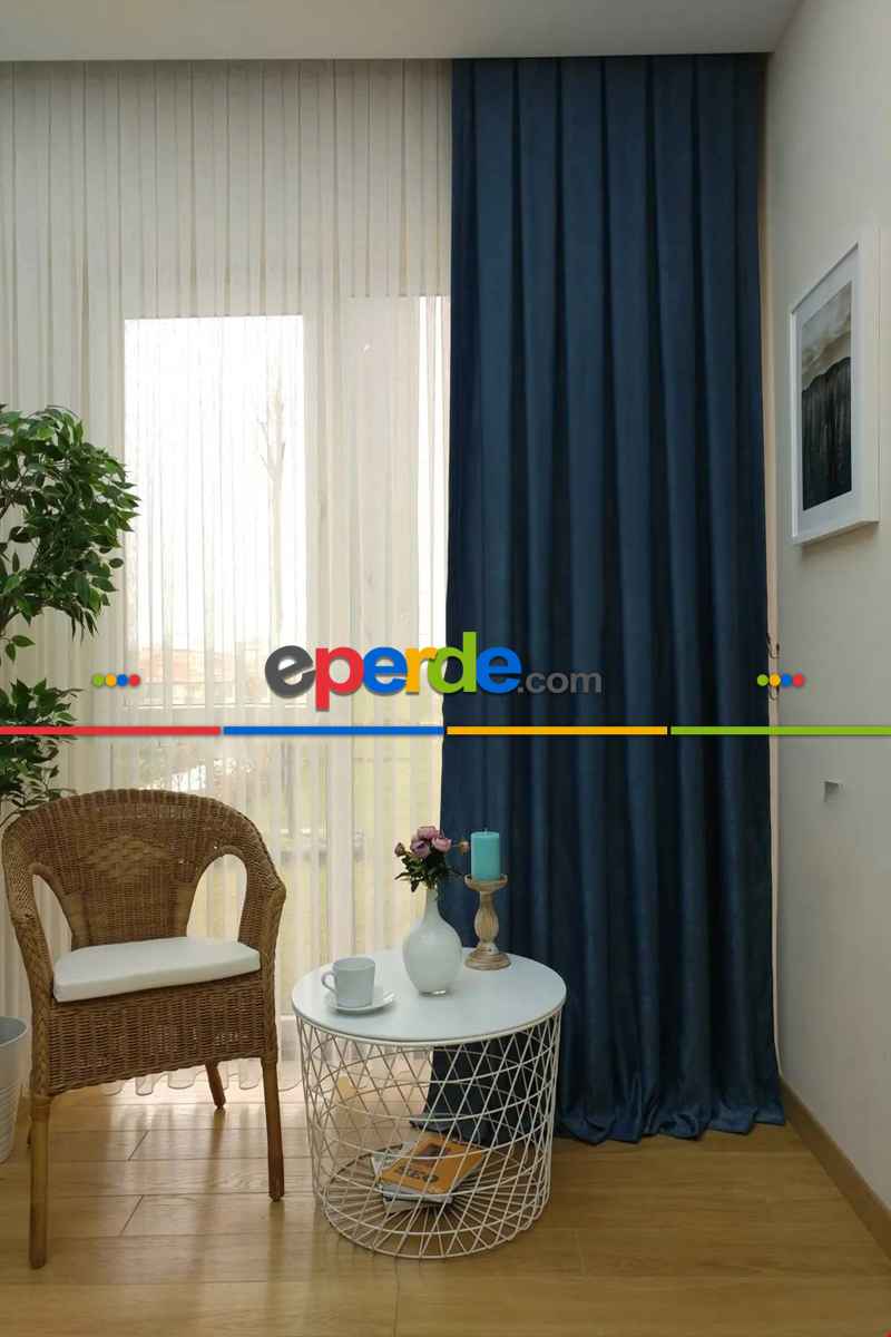 Soft Fon Perde İndigo- Lacivert