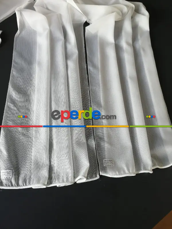 Ütü İstemeyen Düz Bambu Eslem - 2 Seçenekli Ekru / Şeffaf