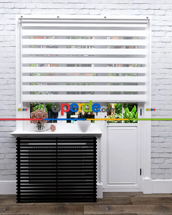 Salon - Beyaz Zebra Perde