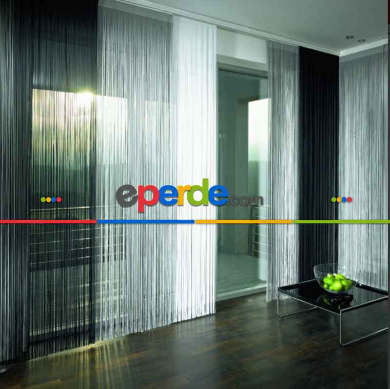 İndirim..ince Zincir Serisi İp Perde (beyaz, Krem, Gri, Kırmızı, Bordo, Siyah, Mavi, Pembe, Sarı)- Beyaz